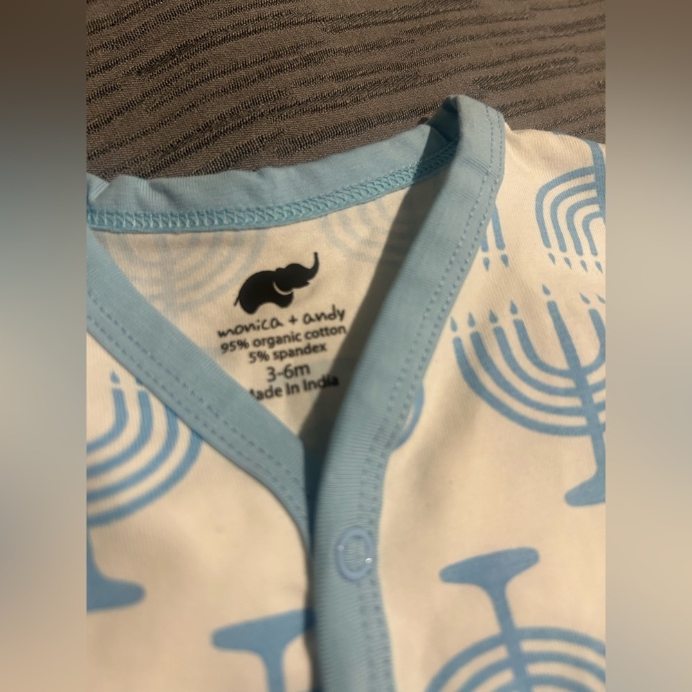 NEW Monica + Andy Light the Menorah Hanukkah Holidays pajamas 3-6 months - Picture 4 of 5